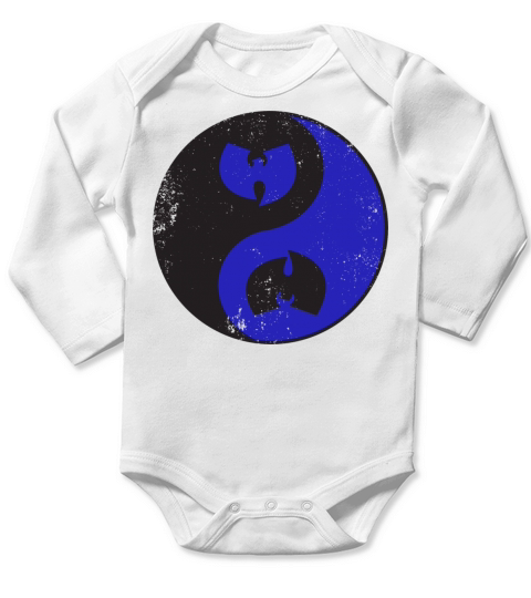 yin and yang wutang black and blue Long Sleeve Baby One-Piece