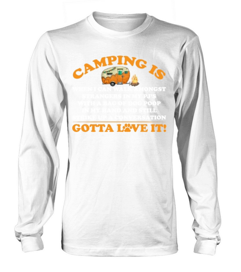 Camping Walk With A Bag Of Dog Poop Funny Sarcasm Long sleeved Unisex