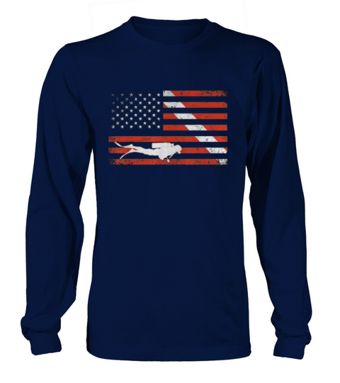 Diver Down American Flag Long sleeved Unisex
