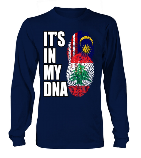 Malaysian And Lebanese Mix Heritage DNA Flag Long sleeved Unisex