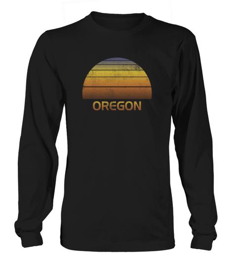 Vintage Sunset Family Vacation Souvenir Oregon Long sleeved Unisex