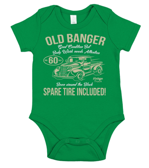 60th birthday t-shirt vintage old banger 60 years old gift Short Sleeve Baby One-Piece