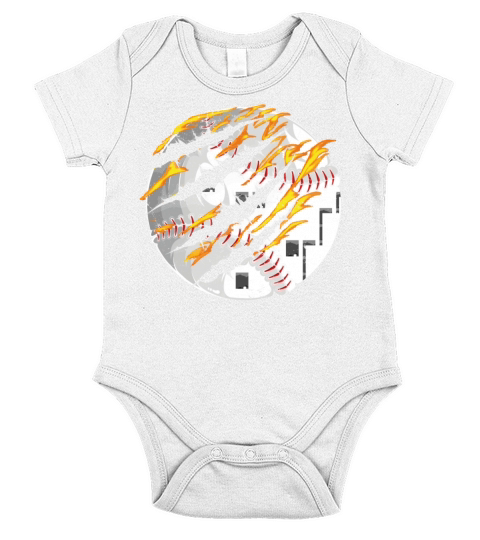 Baseball Fan Fire Vintage Short Sleeve Baby One-Piece