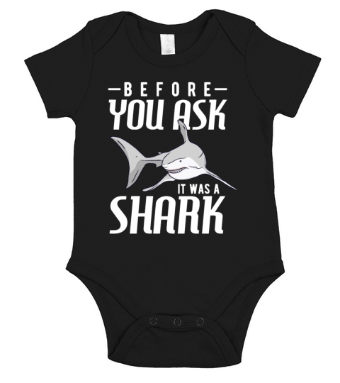 Before You Ask It Was A Shark Short Sleeve Baby One-Piece