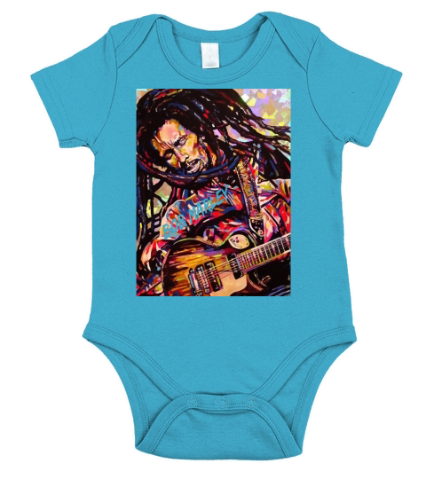 Bob Marley Art Short Sleeve Baby One-Piece