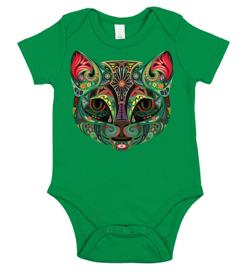 Cat Face MultiColor Short Sleeve Baby One-Piece
