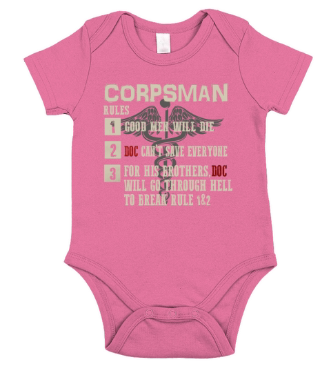Corpsman Rules Devil Doc 8404 Shirt Short Sleeve Baby One-Piece