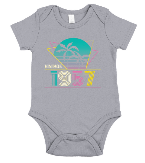 Funny Birthday Born in 1957 Limited Edition Short Sleeve Baby One-Piece