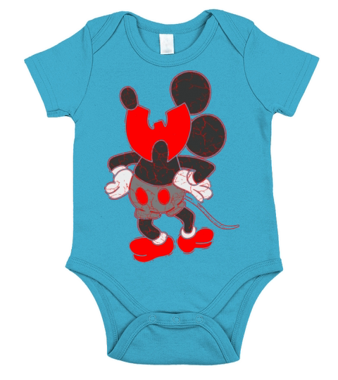 funny for kids animal wutang red Short Sleeve Baby One-Piece