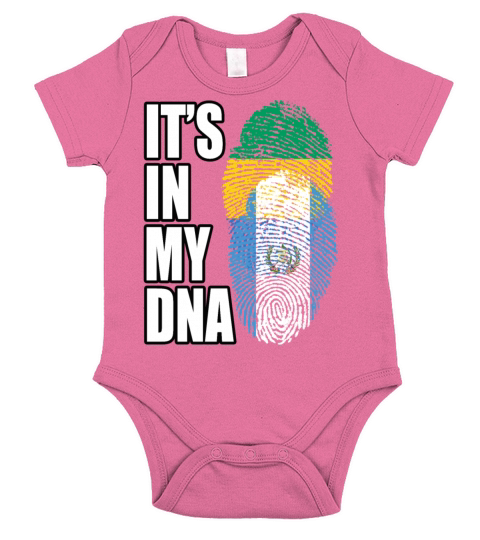 Gambian And Gabonese Mix Heritage DNA Flag Short Sleeve Baby One-Piece