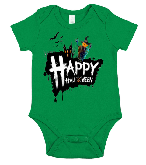 Happy Halloween pumpkin Short Sleeve Baby One-Piece