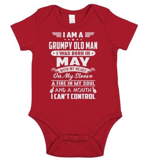 I Am A Grumpy Old Man I Was Born In May Short Sleeve Baby One-Piece