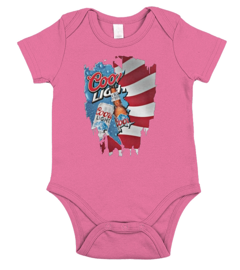 Independence Day 4th Of July Coors Light America Flag Short Sleeve Baby One-Piece