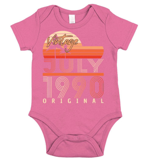 July 1990 Birthday Greeting Short Sleeve Baby One-Piece