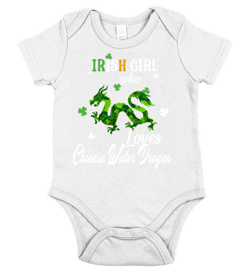 Lucky Irish Girl Who Loves Chinese Water Dragon Pet St Patricks Day Short Sleeve Baby One-Piece