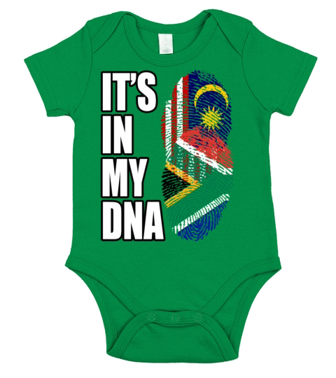 Malaysian And South African Mix Heritage DNA Flag Short Sleeve Baby One-Piece