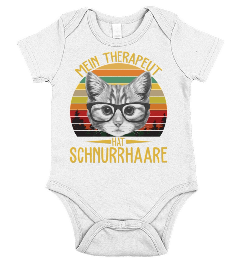 Mein Therapeut Hat Schnurrhaare Vintage Funny Short Sleeve Baby One-Piece