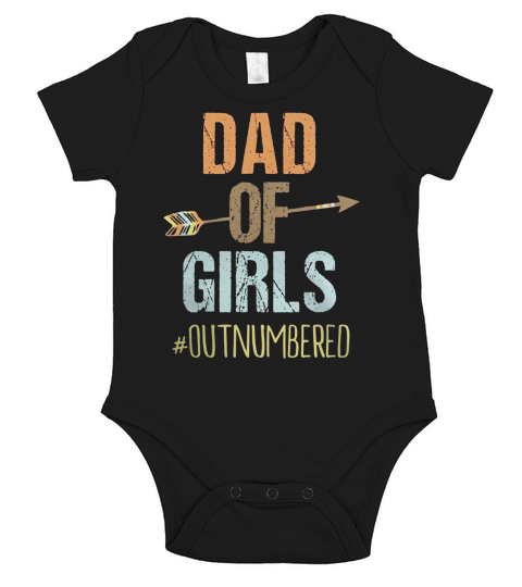 Mens Dad of Girls Shirt Outnumbered Fathers Day Shirt Short Sleeve Baby One-Piece