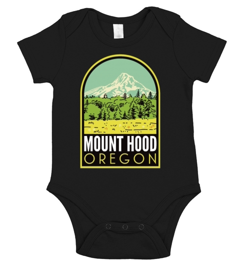 Mount Hood Oregon Vintage Short Sleeve Baby One-Piece