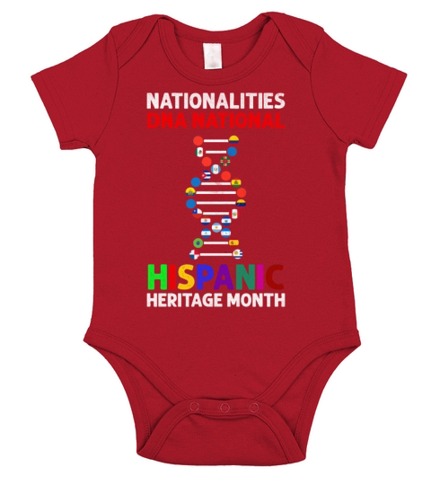 Nationalities DNA National Hispanic Heritage Month Short Sleeve Baby One-Piece