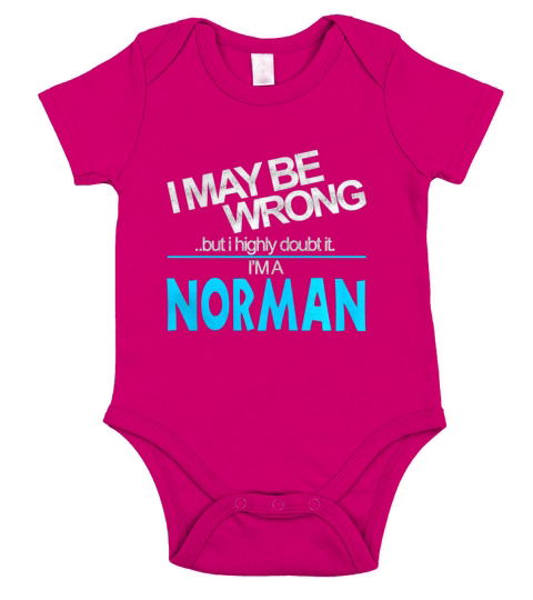 Norman Doubt Wrong - Norman Name Shirt Short Sleeve Baby One-Piece