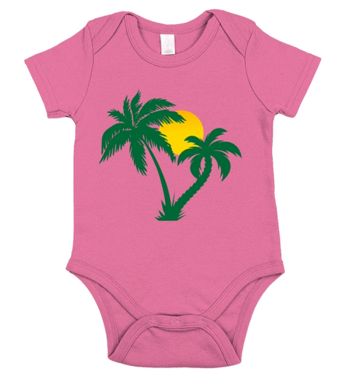 palm trees Short Sleeve Baby One-Piece