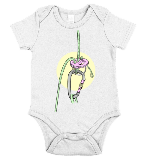 Retro rock climbing belay device Short Sleeve Baby One-Piece