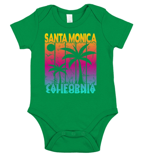 Santa Monica California sunset Short Sleeve Baby One-Piece