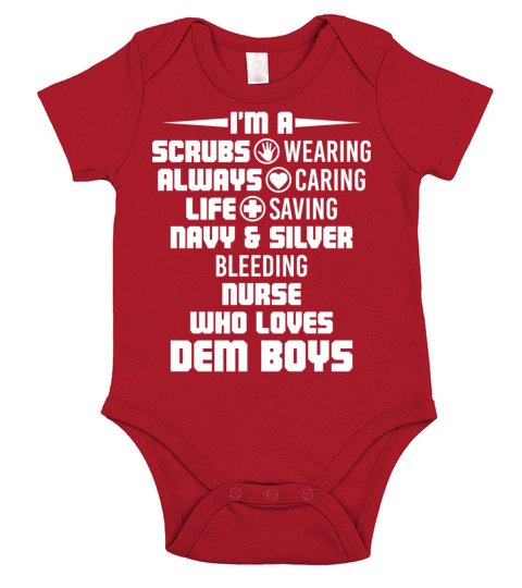 Scrubs Wearing Always Caring Life Saving Nurse Short Sleeve Baby One-Piece