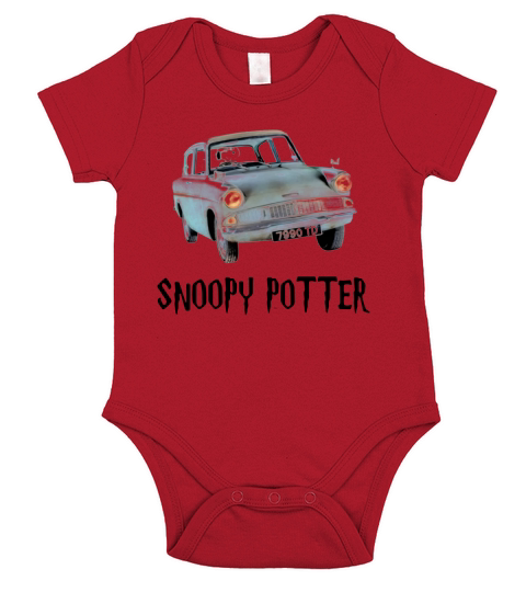 Snoopy driving Harry Potter t-shirt Short Sleeve Baby One-Piece