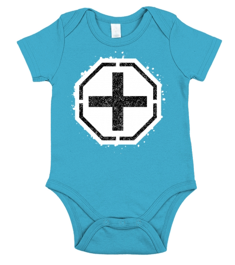 Sponge stencil Cross inside octagon Short Sleeve Baby One-Piece