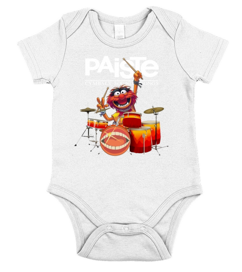 The Muppet Show Animal Playing Drum Paiste Cymbals Sound Gongs Shirtc Short Sleeve Baby One-Piece