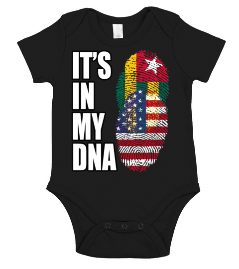 Togolese And American Mix Heritage DNA Flag Short Sleeve Baby One-Piece