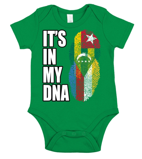 Togolese And Comoran Mix Heritage DNA Flag Short Sleeve Baby One-Piece