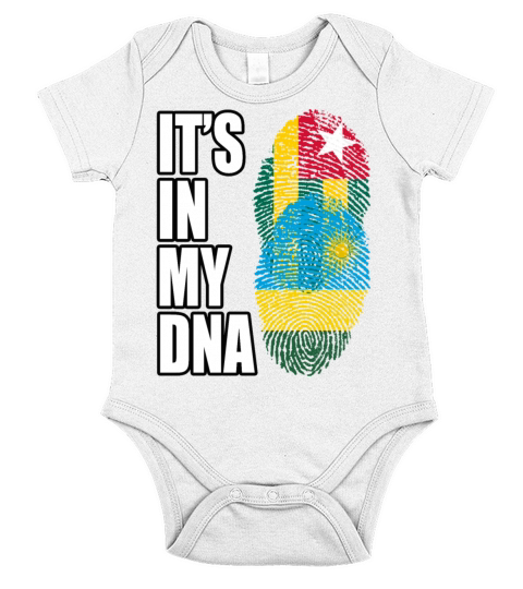Togolese And Rwandan Mix Heritage DNA Flag Short Sleeve Baby One-Piece