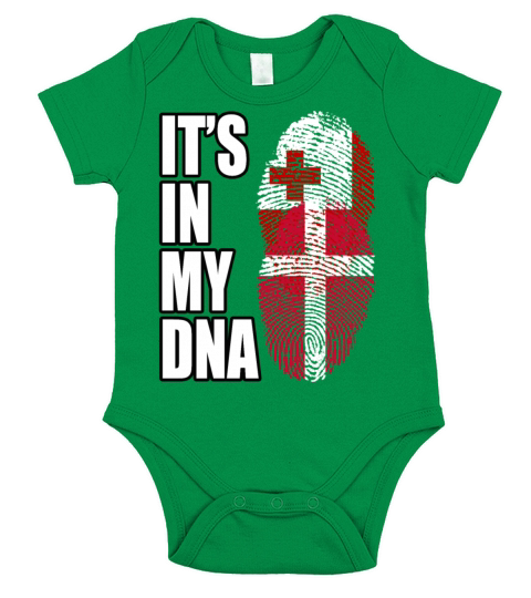 Tongan And Danish Mix Heritage DNA Flag Short Sleeve Baby One-Piece