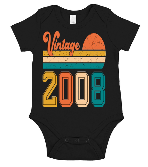 Vintage 2008 birthday gift Short Sleeve Baby One-Piece