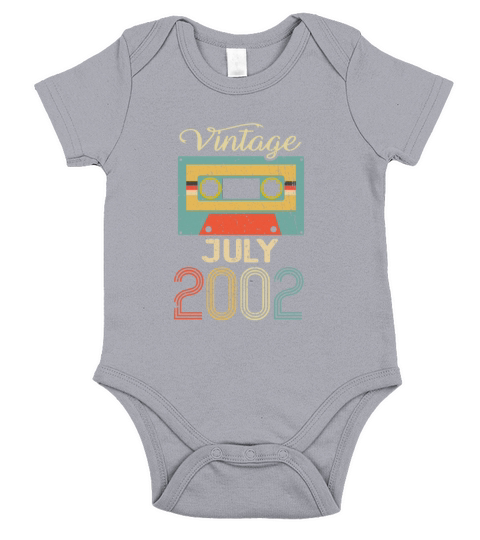 Vintage July 2002 20th Birthday 20 Year Gift Short Sleeve Baby One-Piece