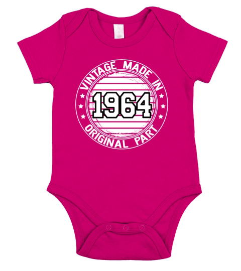 Vintage Made In 1964 Original Part Birthday 1964 Short Sleeve Baby One-Piece