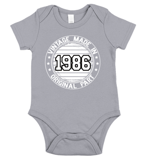 Vintage Made In 1986 Original Part Birthday 1986 Short Sleeve Baby One-Piece
