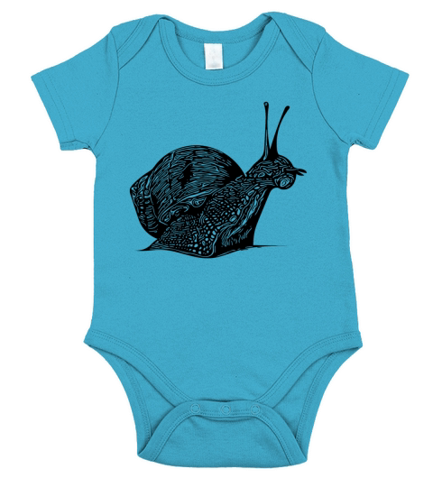 Vintage Realistic Snail Short Sleeve Baby One-Piece