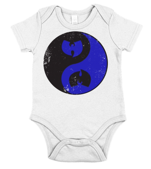 yin and yang wutang black and blue Short Sleeve Baby One-Piece