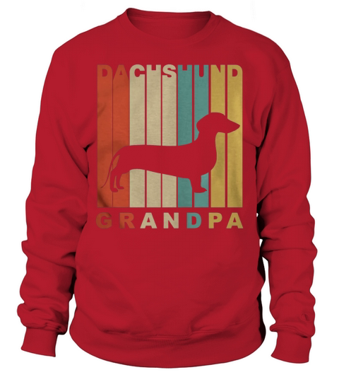 Retro Style Dachshund Grandpa Dog Grandparent T-Shirt Sweatshirt Unisex