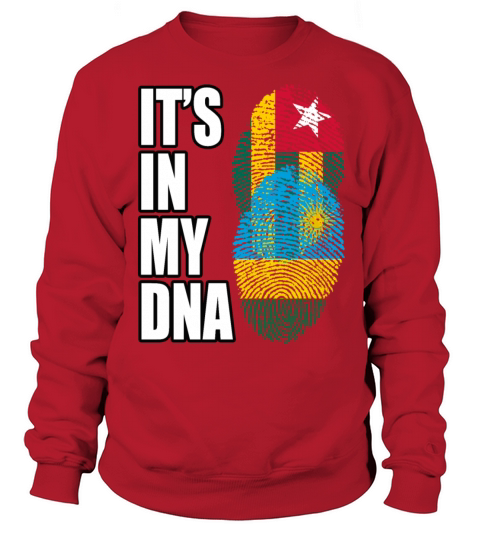 Togolese And Rwandan Mix Heritage DNA Flag Sweatshirt Unisex