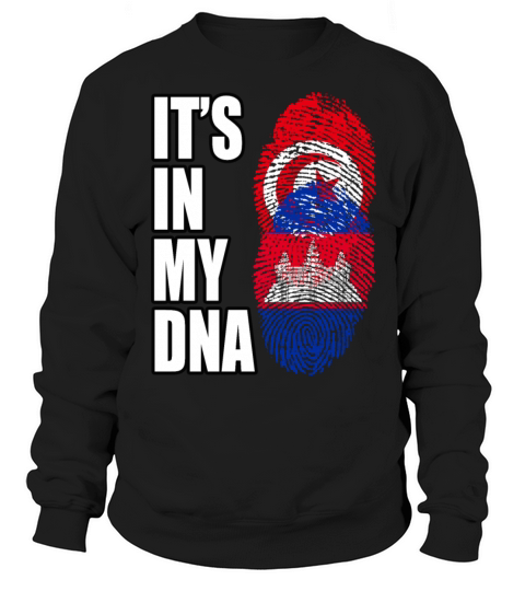 Tunisian And Cambodian Mix Heritage DNA Flag Sweatshirt Unisex