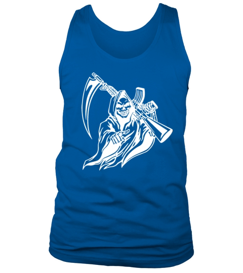 Grim Reaper with Gun Sickle Funny Tank Top Unisex