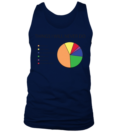 Things I will never do pie chart Tank Top Unisex