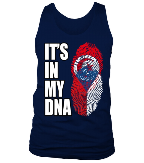 Tunisian And Czech Mix Heritage DNA Flag Tank Top Unisex