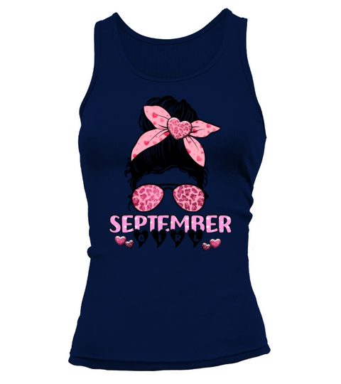 Birthday Born In September Girl Messy Bun Bandana Tank top Woman