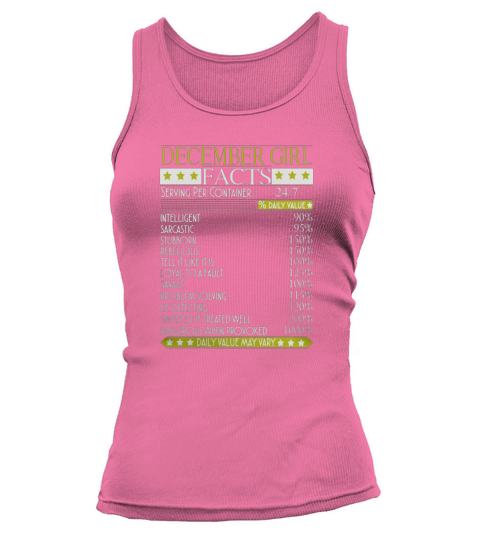 December Girl Facts T-shirt. Funny Birthday Gift for Girls Tank top Woman